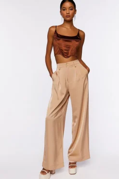 Satin High-Rise Trousers