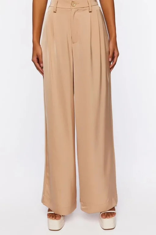 Satin High-Rise Trousers