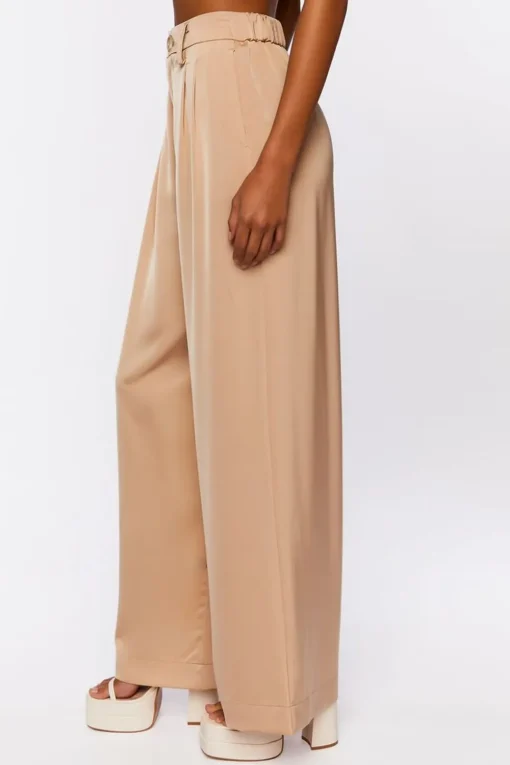 Satin High-Rise Trousers