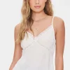 Satin Lace-Trim Cami