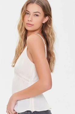 Satin Lace-Trim Cami