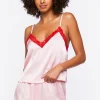 Satin Lace-Trim Cami & Shorts Pajama Set