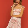 Satin Lip Print Mini Dress