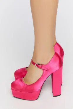 Satin Platform Pumps