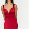 Satin Plunging Crisscross Mini Dress
