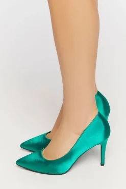 Satin Pointed Toe Pumps