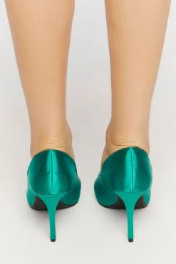 Satin Pointed Toe Pumps