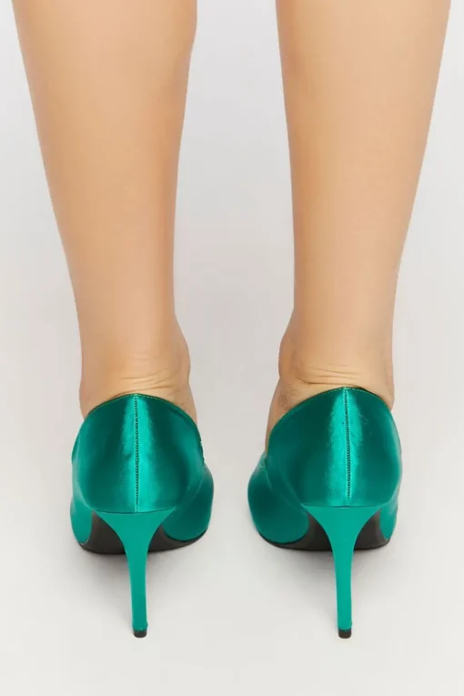 Satin Pointed Toe Pumps