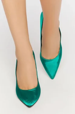 Satin Pointed Toe Pumps