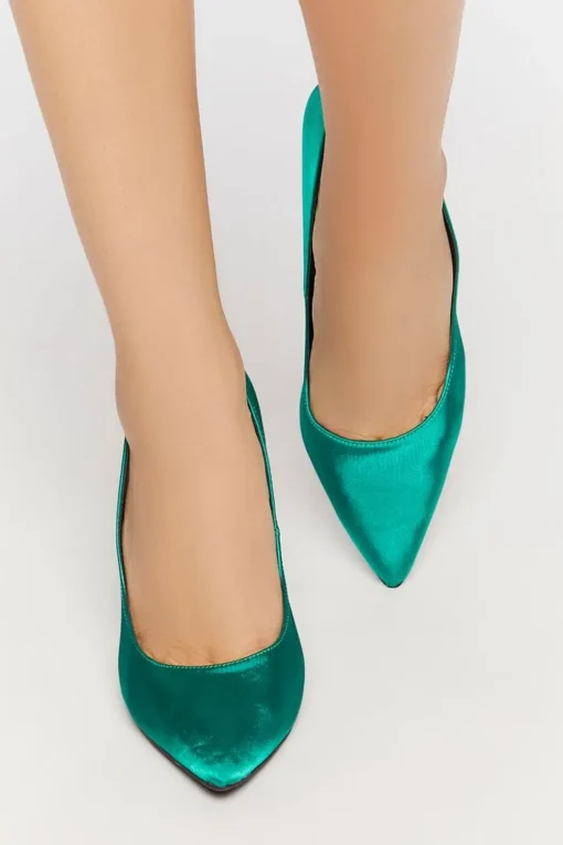 Satin Pointed Toe Pumps