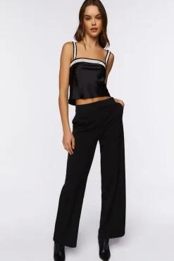 Satin Rhinestone Cropped Cami
