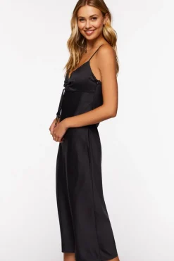 Satin Ruched Cami Dress