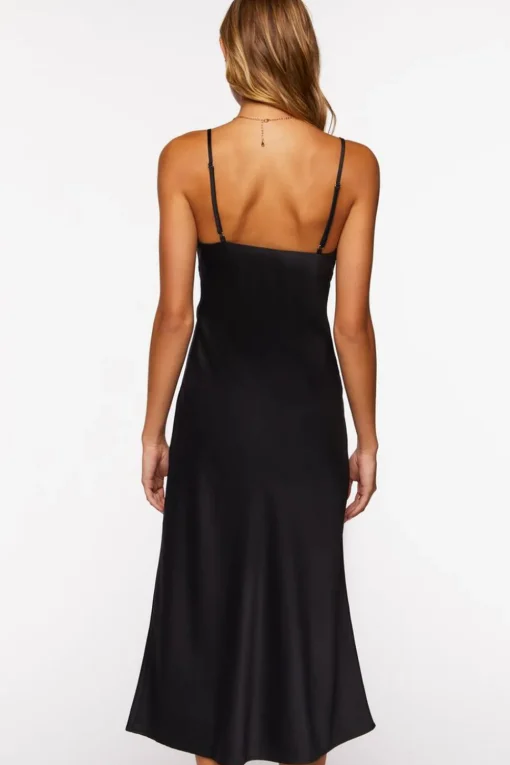 Satin Ruched Cami Dress