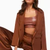Satin Single-Breasted Blazer