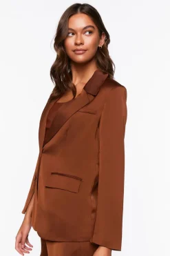 Satin Single-Breasted Blazer