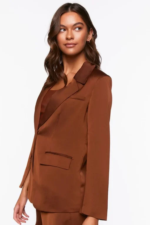Satin Single-Breasted Blazer