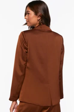 Satin Single-Breasted Blazer
