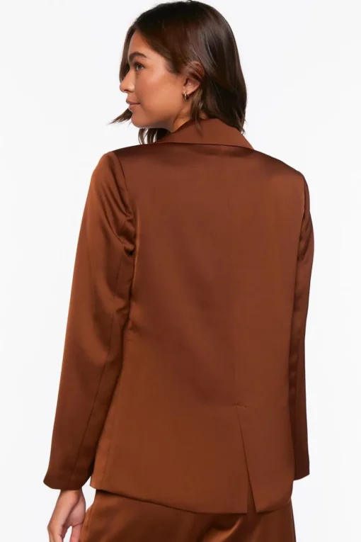 Satin Single-Breasted Blazer