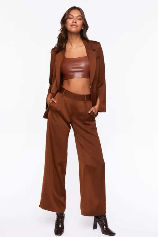 Satin Single-Breasted Blazer