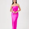 Satin Strapless Maxi Slip Dress
