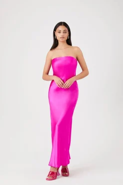 Satin Strapless Maxi Slip Dress