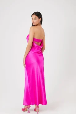 Satin Strapless Maxi Slip Dress