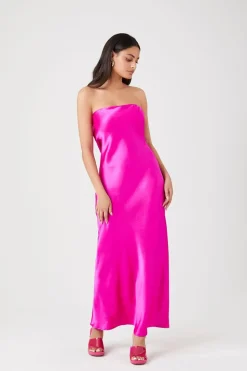 Satin Strapless Maxi Slip Dress