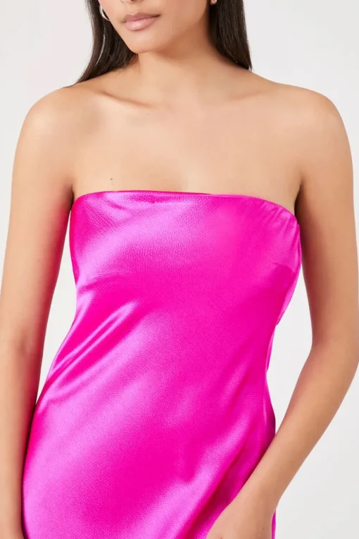 Satin Strapless Maxi Slip Dress