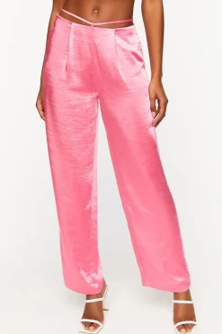 Satin Strappy Mid-Rise Pants