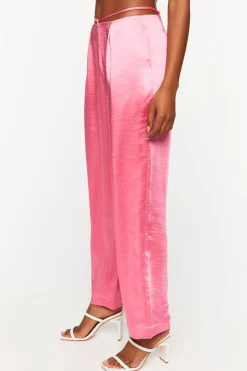 Satin Strappy Mid-Rise Pants