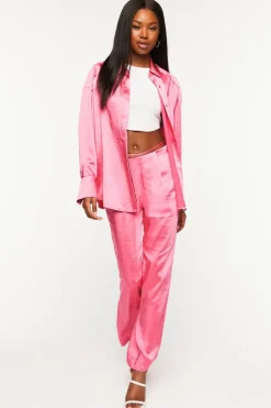 Satin Strappy Mid-Rise Pants
