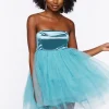 Satin Tulle Mini Dress