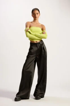 Satin Wide-Leg Pants