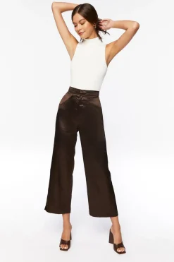Satin Wide-Leg Pants
