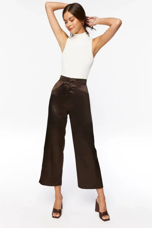 Satin Wide-Leg Pants