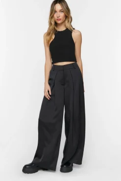 Satin Wide-Leg Pants