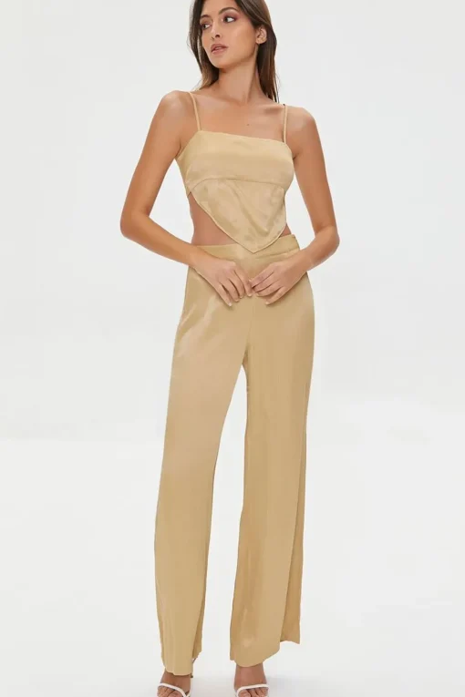 Satin Wide-Leg Pants