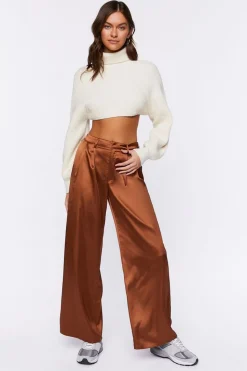 Satin Wide-Leg Pants