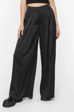 Satin Wide-Leg Pants