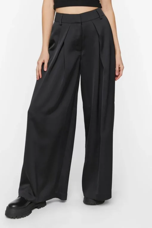 Satin Wide-Leg Pants