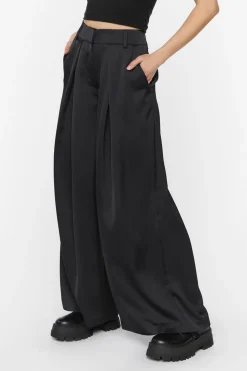 Satin Wide-Leg Pants