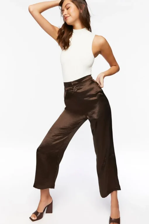 Satin Wide-Leg Pants