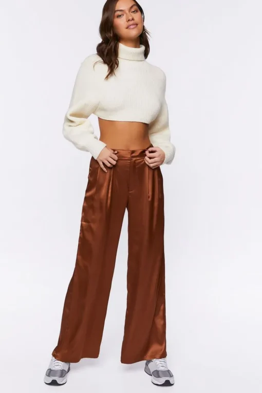 Satin Wide-Leg Pants