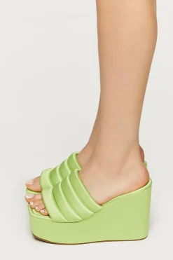 Satin Wrapped Platform Wedges