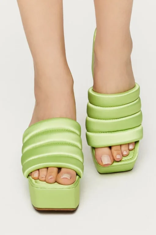 Satin Wrapped Platform Wedges