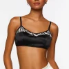 Satin Zebra-Trim Triangle Bralette