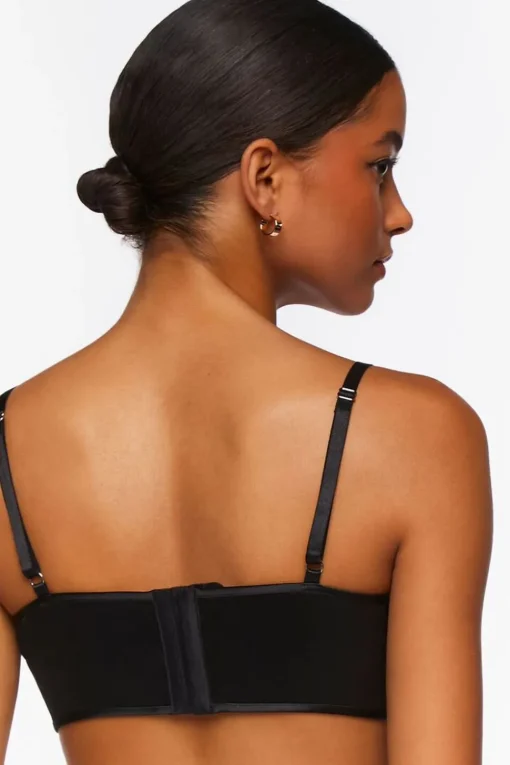 Satin Zebra-Trim Triangle Bralette