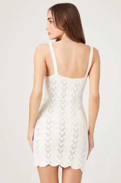 Scalloped Sweater-Knit Mini Dress