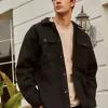 Scoop-Hem Button-Up Jacket
