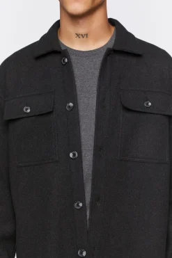 Scoop-Hem Button-Up Jacket